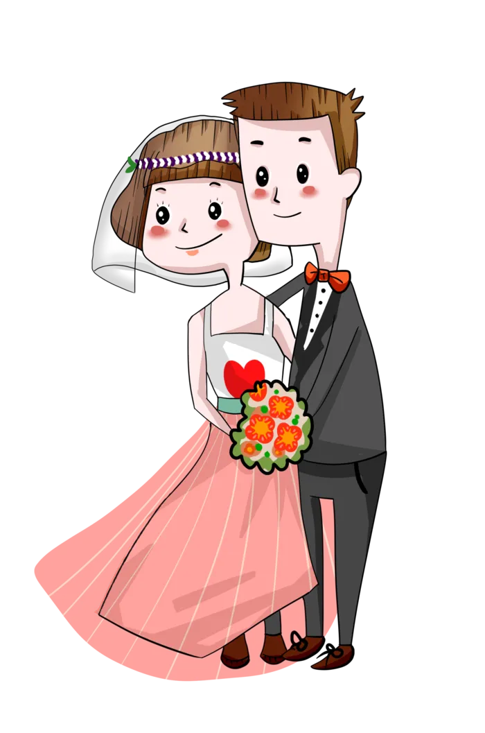 婚纱卡通人物婚礼白纱结婚婚纱摄影手绘