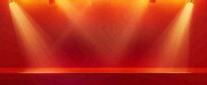 红色渐变灯光舞台质感背景