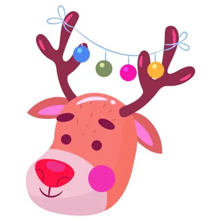 可爱圣诞麋鹿装饰贴图