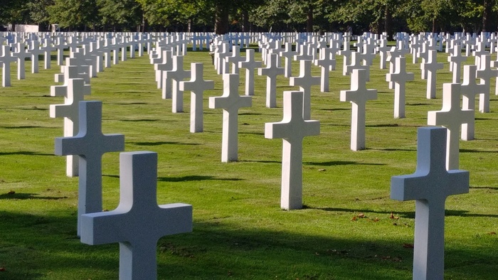 白色十字架墓园图片