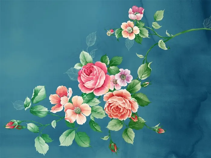 时尚小花艺术绘画