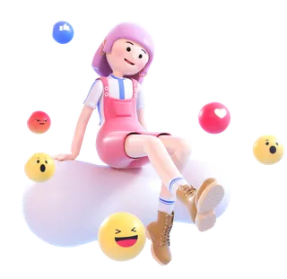 气氛烘托c4d人物 透明png免扣素材