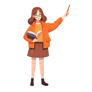 教师女孩拿着笔免抠