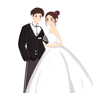婚纱卡通人物婚礼白纱结婚婚纱摄影手绘