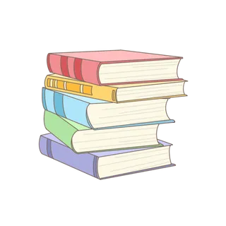 考试必备堆积的书本卡通手绘装饰
