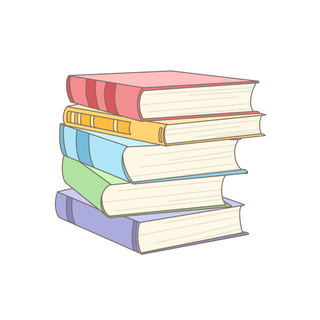 考试必备堆积的书本卡通手绘装饰