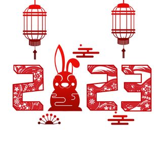 兔年2023年红色数字
