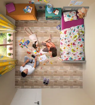 一家三口家庭俯视图图片