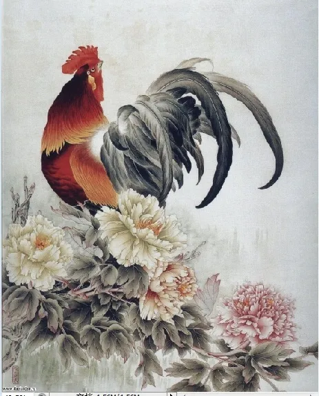 油画 鸡群 风景 背景墙