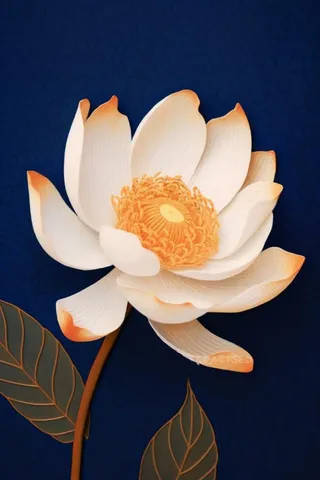 蓝色荷花简约大气背景