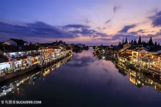 旅行江南古镇的夜景