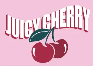 樱桃英文设计插画