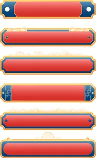 中国风中式古风国潮按钮装饰促销边框标题框对话框PSDAI设计素材