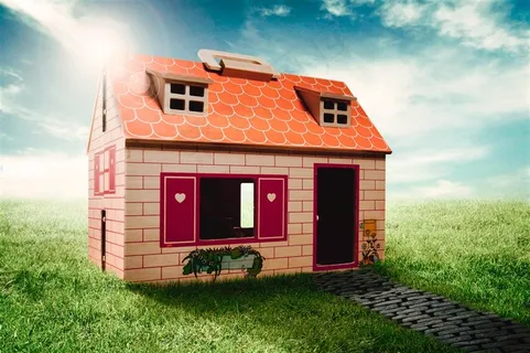 蓝天白云下的特色建筑高清图片