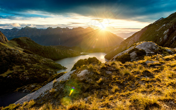 绿色 树林 丘陵 风景高 河流山川 高清摄影 