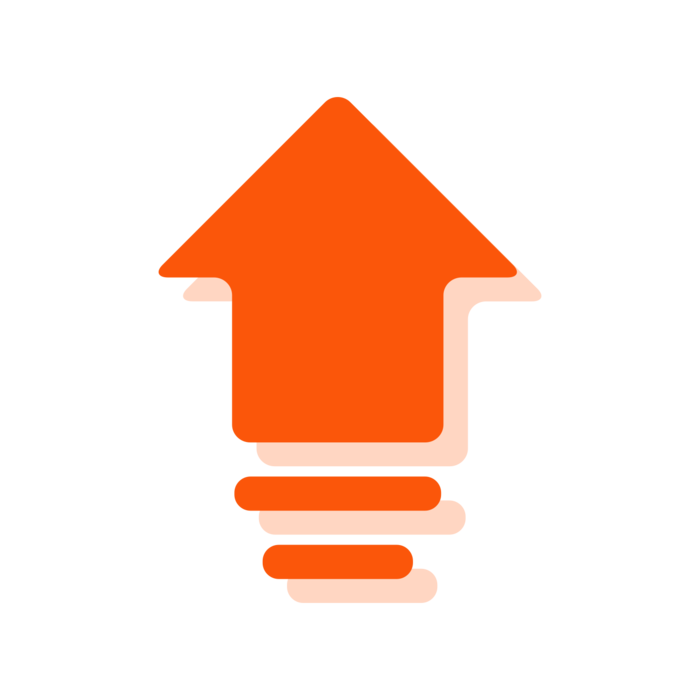 橙色单个向上图标元素