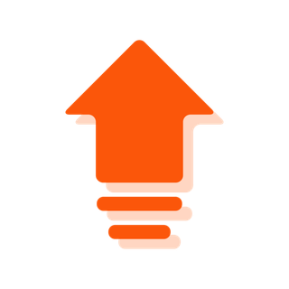 橙色单个向上图标元素