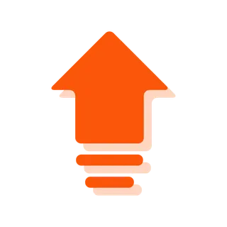 橙色单个向上图标元素