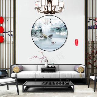 中国风山水花鸟日出帆船海纳百川鸿运当头客厅卧室玄关画酒店装饰画壁画挂画