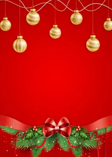 圣诞节金色礼物红色背景