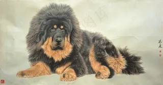 獒犬走兽图艺术画