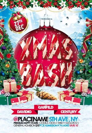 简约大气圣诞节快乐海报