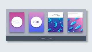 炫酷蓝紫色简约画册