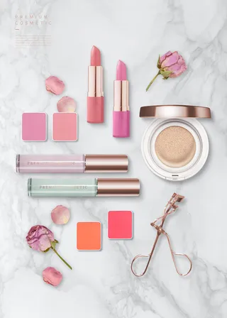 电商广告系美化妆品粉色海报