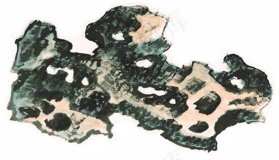 大山石头国画欣赏摄影图片