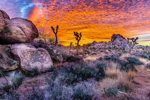 天空火烧云风景图片