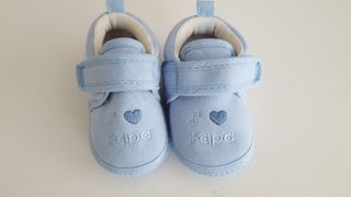 软底蓝色婴儿鞋图片