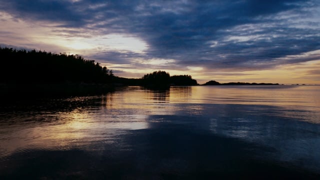 海洋, 海景, 黄昏, 轮廓, 反射, 云, 岛, 冷静的