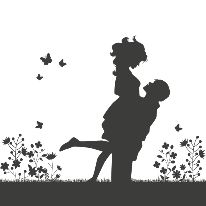 男女双人人物剪影
