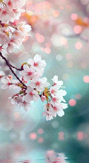 春天浪漫花朵白色樱花，立春春分惊蛰摄影图