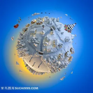 创意冰雪覆盖的地球图片