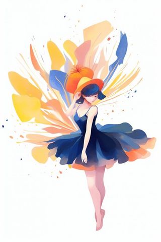 舞蹈可爱女孩插画背景