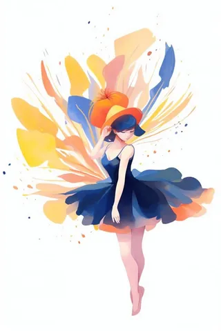 舞蹈可爱女孩插画背景