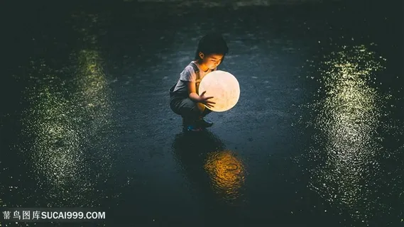 唯美月球灯图片