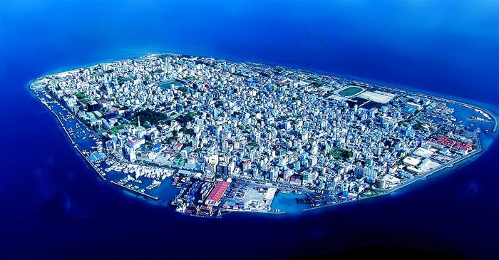 环海小岛上的城市