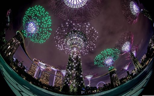 新加坡城市夜景高清图片素材