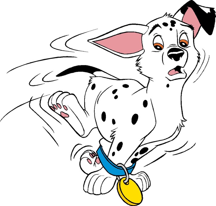 卡通动画动漫可爱狗狗玩耍摔跤的斑点狗矢量图海报元素图