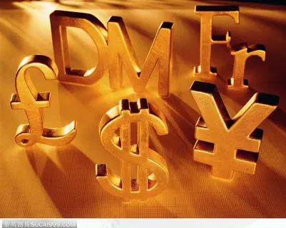 黄金材质货币符号背景大图