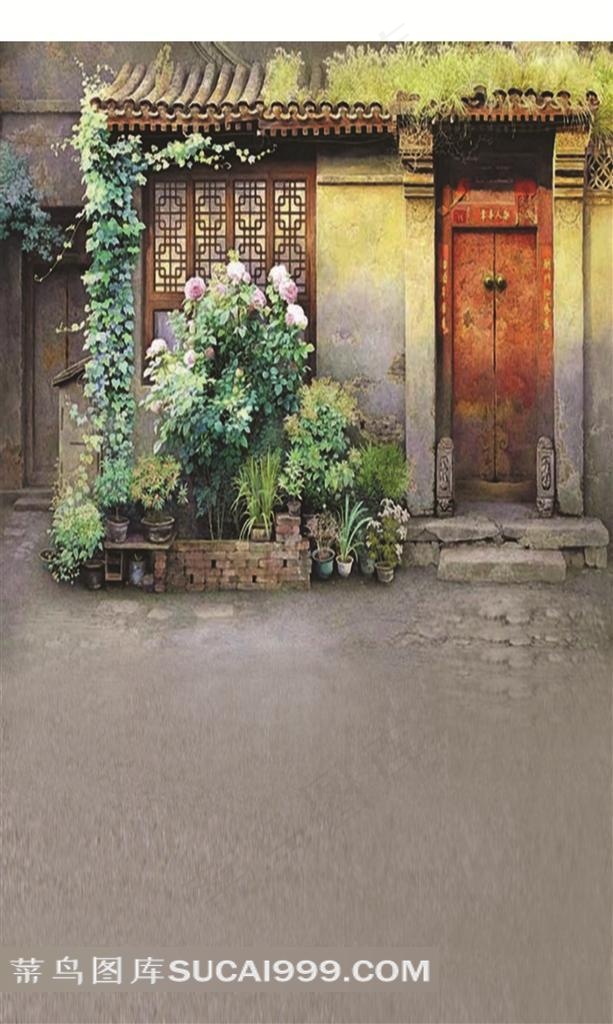 中式建筑摄影背景图片