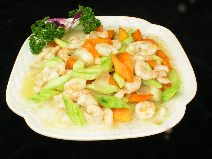 家常菜|美食|菜谱|菜单|0634木瓜熘虾仁