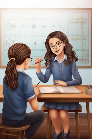 上课老师学生扁平插画背景