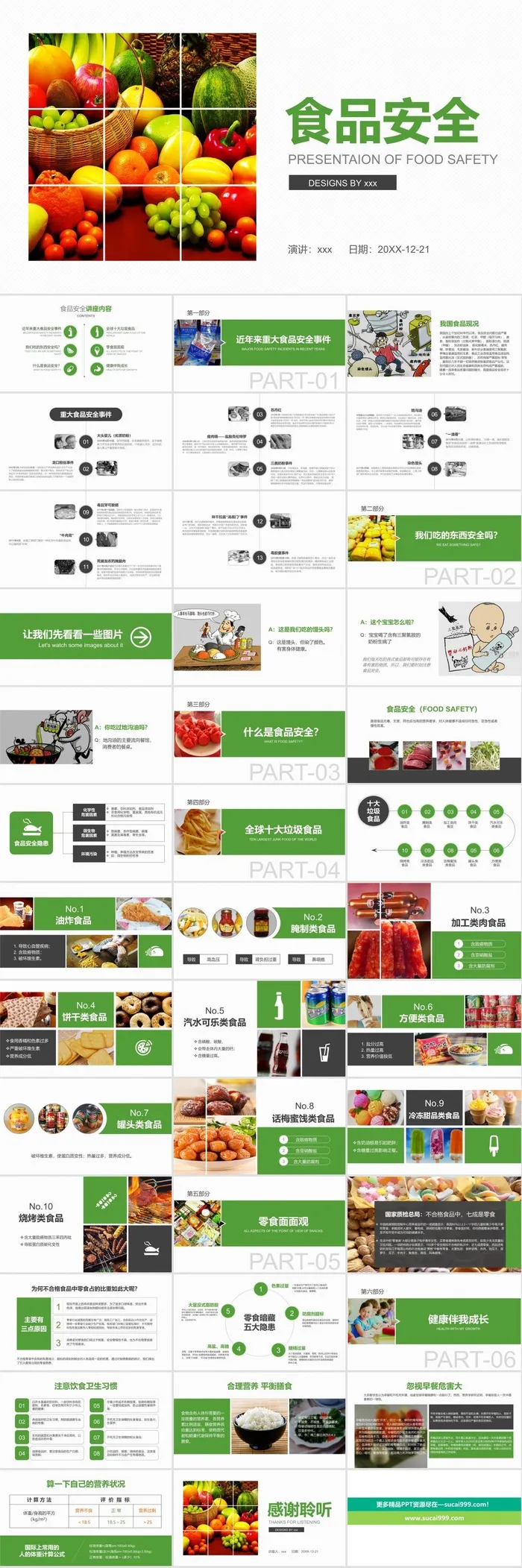 食品安全健康PPT模板ppt模版