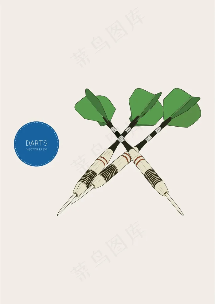 飞镖简笔画cdr矢量模版下载