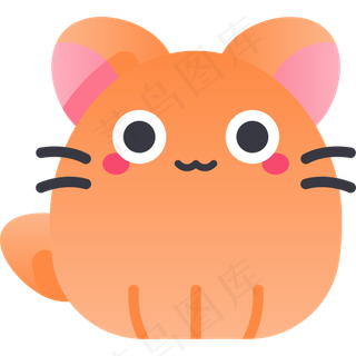 卡通猫咪元素图标免扣