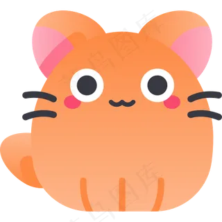 卡通猫咪元素图标免扣