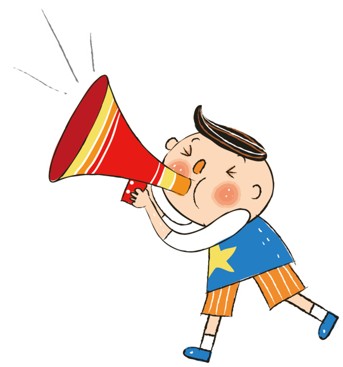 吹喇叭 卡通 人物